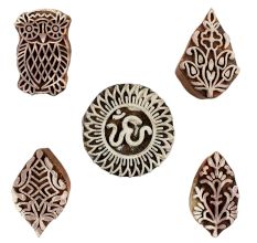 Set of 5 Piece New Mix Wooden Printing Blocks