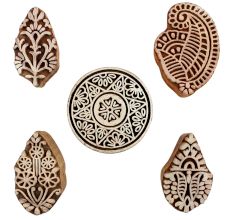 Set of 5 Piece New Mix Wooden Printing Blocks