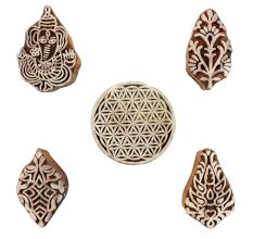 Set of 5 Piece New Mix Wooden Printing Blocks