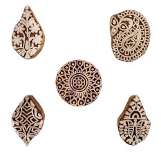 Set of 5 Piece New Mix Wooden Printing Blocks