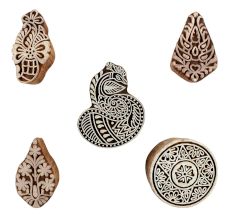 Set of 5 Piece New Mix Wooden Printing Blocks