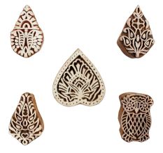 Set of 5 Piece New Mix Wooden Printing Blocks