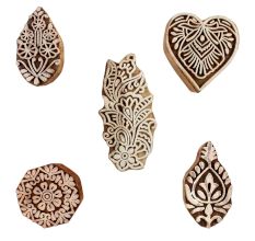 Set of 5 Piece New Mix Wooden Printing Blocks