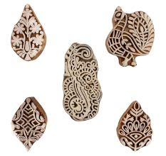 Set of 5 Piece New Mix Wooden Printing Blocks