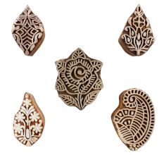 Set of 5 Piece New Mix Wooden Printing Blocks