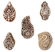 Set of 5 Piece New Mix Wooden Printing Blocks