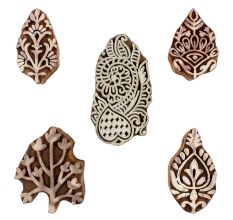 Set of 5 Piece New Mix Wooden Printing Blocks