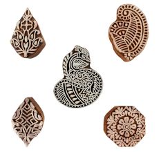 Set of 5 Piece New Mix Wooden Printing Blocks
