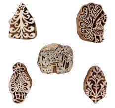 Set of 5 Piece New Mix Wooden Printing Blocks