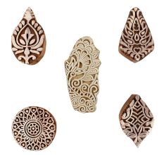 Set of 5 Piece New Mix Wooden Printing Blocks