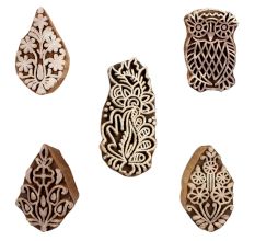 Set of 5 Piece New Mix Wooden Printing Blocks
