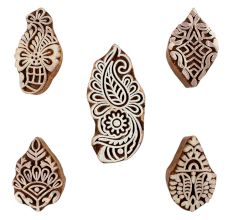 Set of 5 Piece New Mix Wooden Printing Blocks