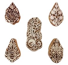 Set of 5 Piece New Mix Wooden Printing Blocks