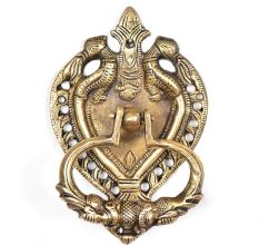 Magnificient Peacock Carved Brass Door Knocker