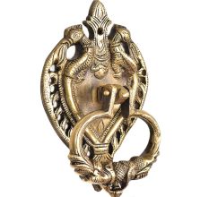 Magnificient Peacock Carved Brass Door Knocker