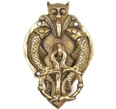 Bat Face Door Knocker With Fish And Hanging Ring 