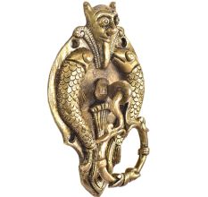 Bat Face Door Knocker With Fish And Hanging Ring 