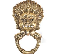 Brass Vajra Mahakala Buddha Head Door Knocker Ring
