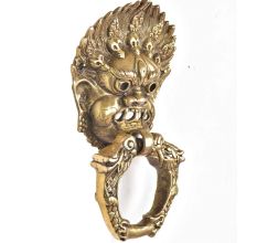 Brass Vajra Mahakala Buddha Head Door Knocker Ring