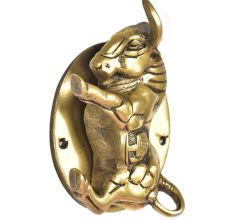 Brass Wild Bull Figurine Door Knocker
