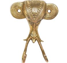 Brass Golden Tribal  Face Two Wall Hooks