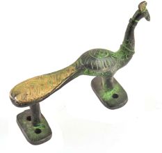 Brass Green Patina Peacock Door Handle