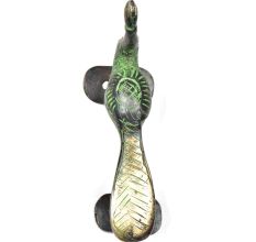 Brass Green Patina Peacock Door Handle