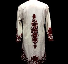 Designer Collection Jackets Sami Pashmina Fabric In Red & White