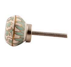 Sea Green Hexagon Small Ceramic Cabinet Knob