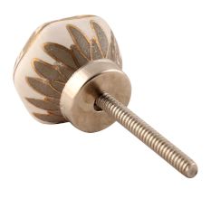 Grey Hexagon Small Ceramic Drawer Knobs