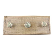 Sea Green Hexagon Small Ceramic Wooden Hook