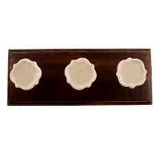 White Solid Ceramic Wooden Hook