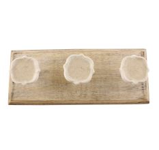 White Solid Ceramic Wooden Hook