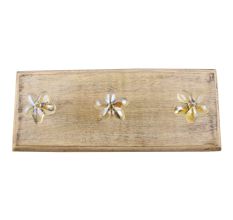 Yellow Glass Flower Wooden Hook