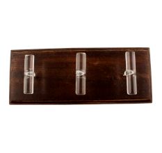 Clear Tube Glass Wooden Hook 