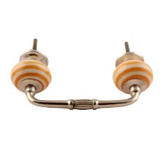 Mustard Striped Ceramic Bridge Handle