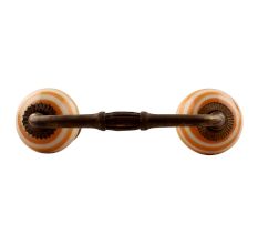 Mustard Striped Ceramic Bridge Handle