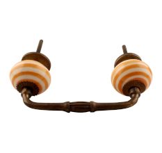Mustard Striped Ceramic Bridge Handle