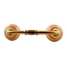 Mustard Striped Ceramic Bridge Handle