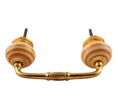 Mustard Striped Ceramic Bridge Handle