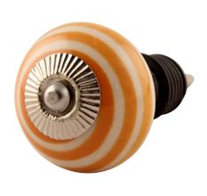 Mustard Striped Ceramic Wine Stopper