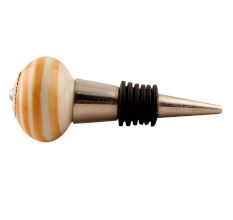 Mustard Striped Ceramic Wine Stopper