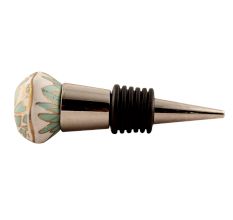 Sea Green Hexagon Small Ceramic Wine Stopper