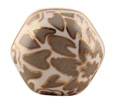 Grey Hexagon Small Ceramic Wine Stopper in Golden Fitting