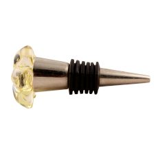 Yellow Glass Flower Wine Stopper 