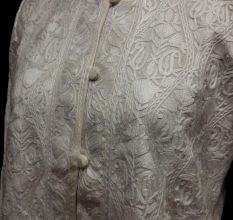 Designer Collection Jackets Short Sami Pashmina Fabric In White