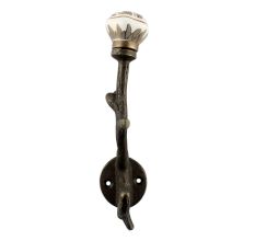 Grey Hexagon Small Ceramic Tree Hook