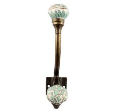 Sea Green Hexagon Small Ceramic Iron Hook