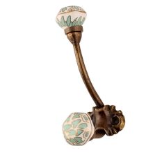 Sea Green Hexagon Small Ceramic Iron Hook-CK-1585