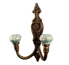 Sea Green Hexagon Small Ceramic Iron Hook